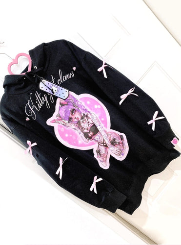 KITTY GOT CLAWS ♡ Oversized Long Fit Hoodie